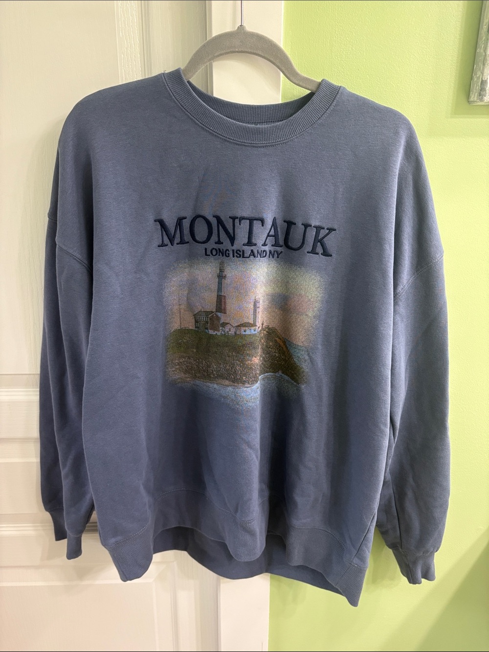 Target Montauk Blue Graphic Crewneck Sweatshirt